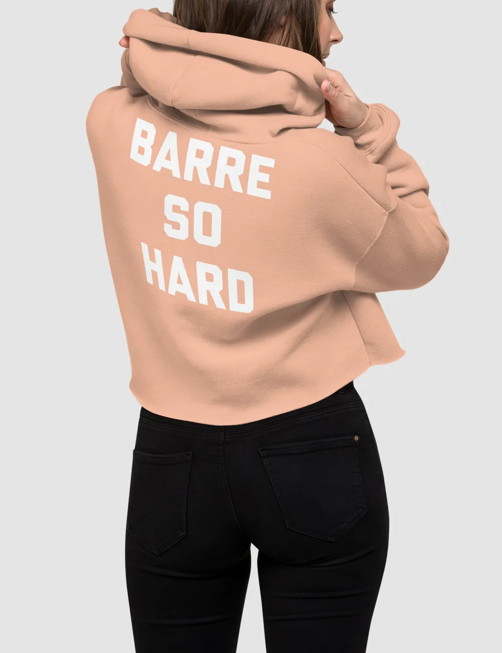 Barre So Hard | Back Print Crop Hoodie