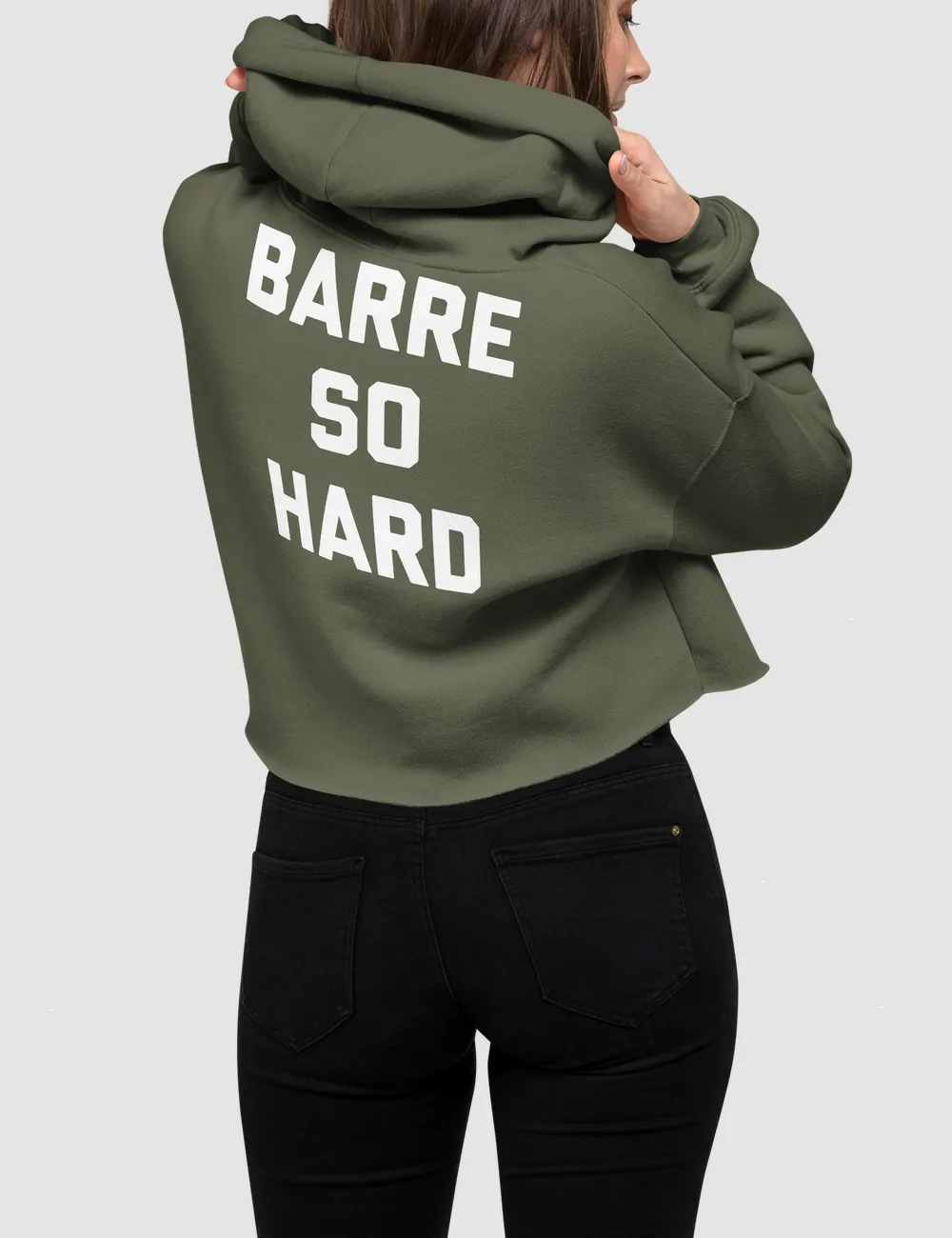 Barre So Hard | Back Print Crop Hoodie