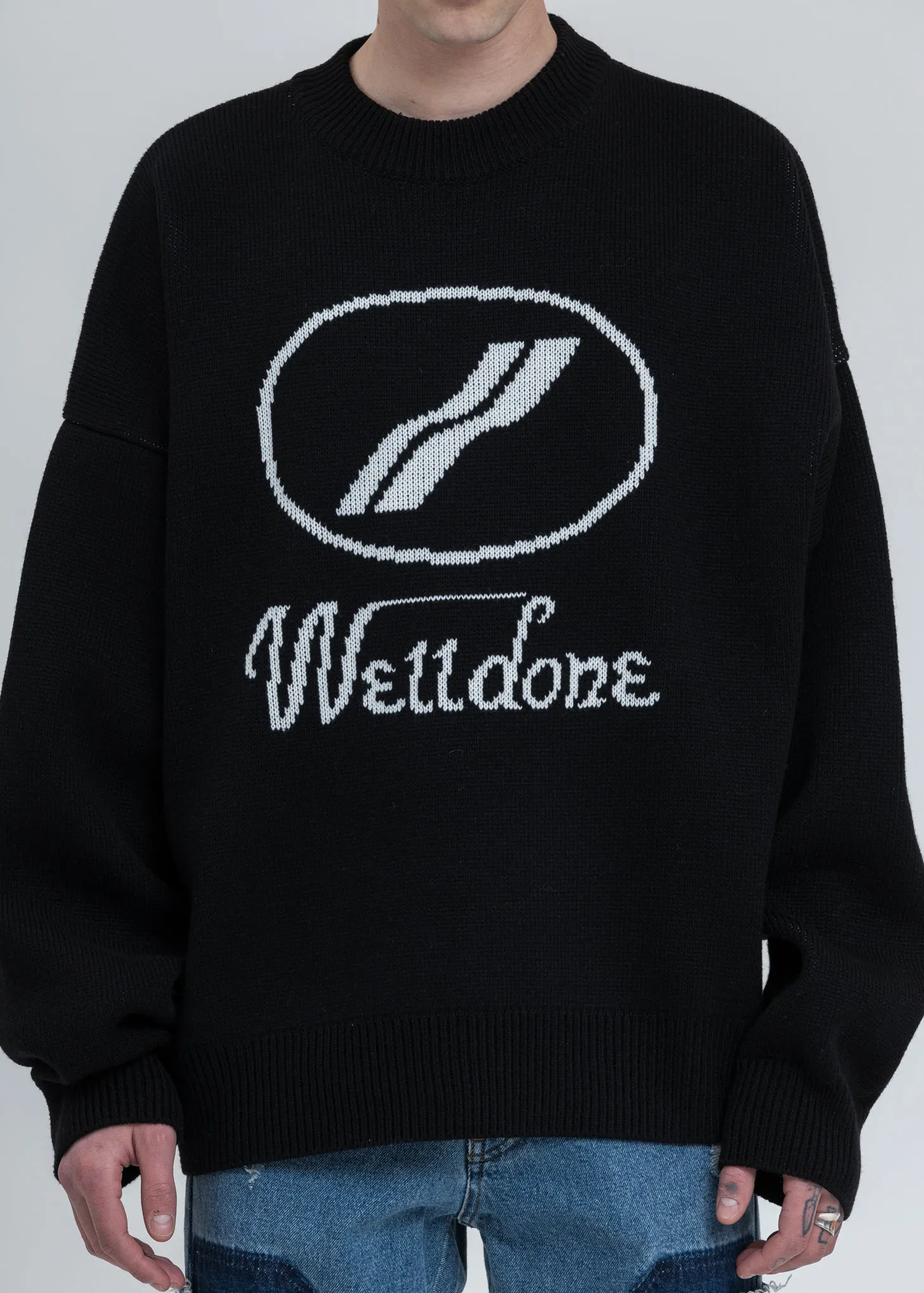 Black WE11DONE Jacquard Sweater