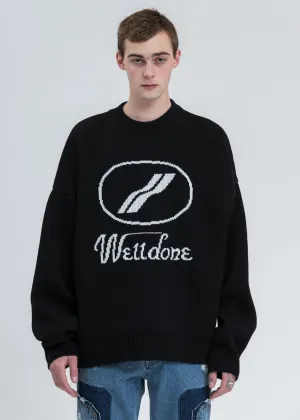 Black WE11DONE Jacquard Sweater