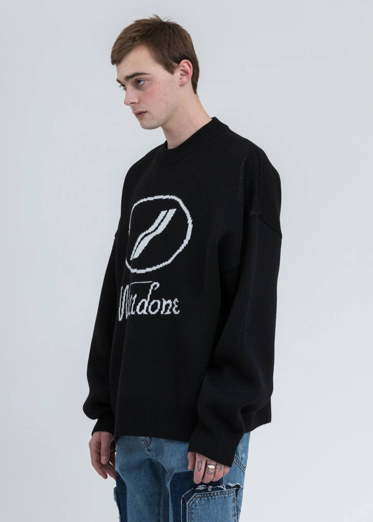 Black WE11DONE Jacquard Sweater