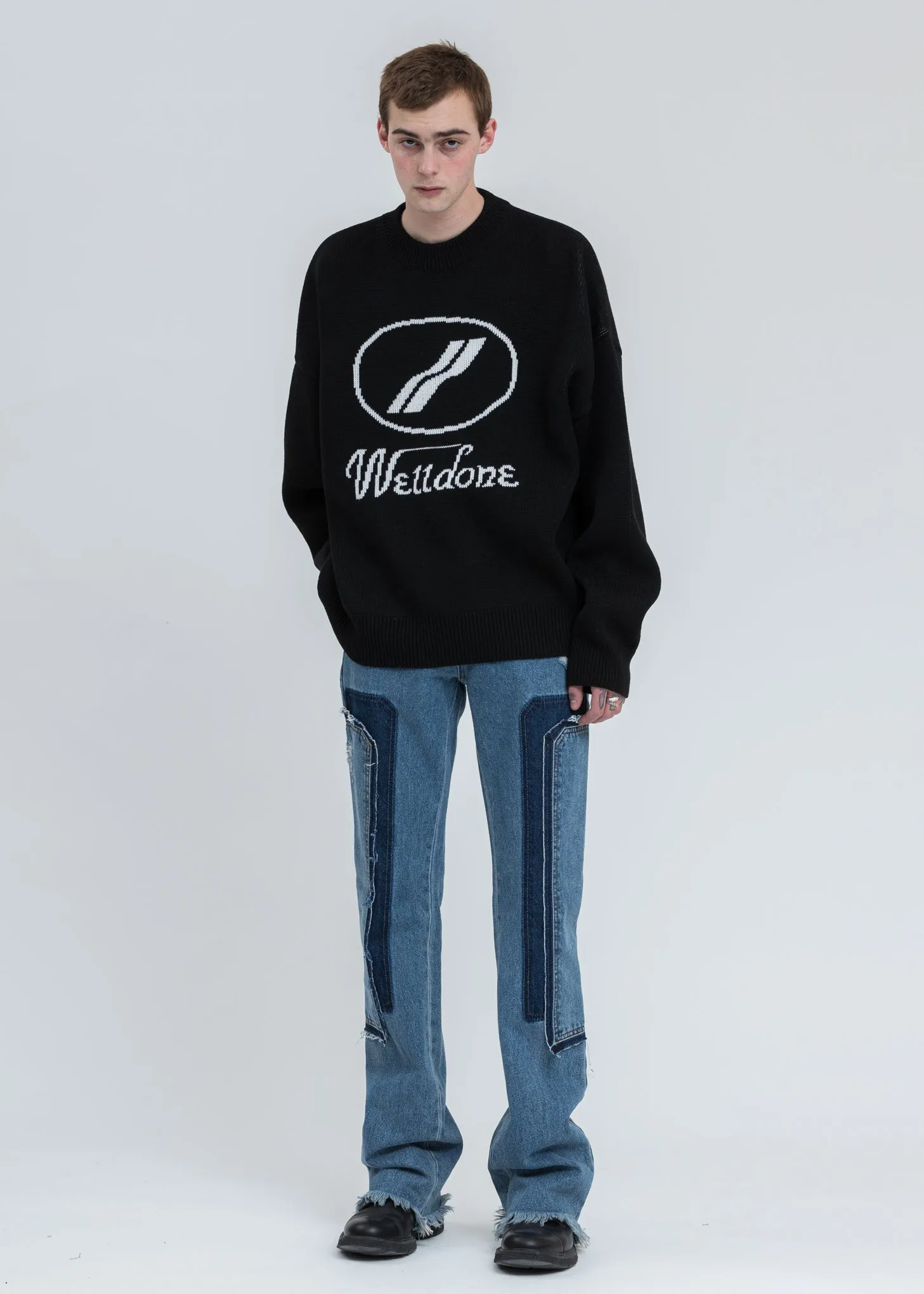 Black WE11DONE Jacquard Sweater