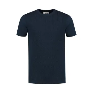 Braided Knitwear Tee Navy