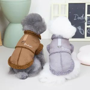 British Style Lamb Fleece Winter Dog Jacket - Warm Puppy Coat