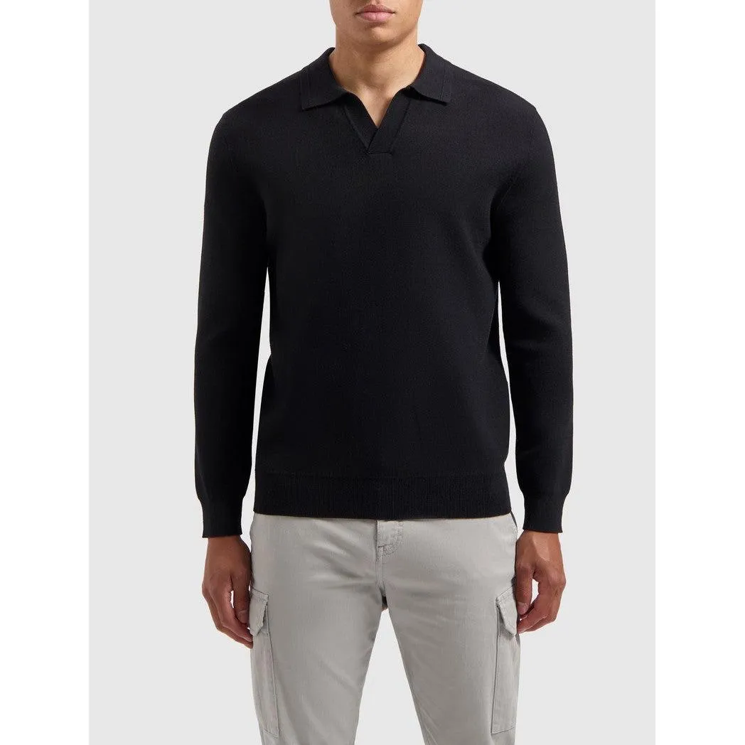 Buttonless Polo Knitwear Black