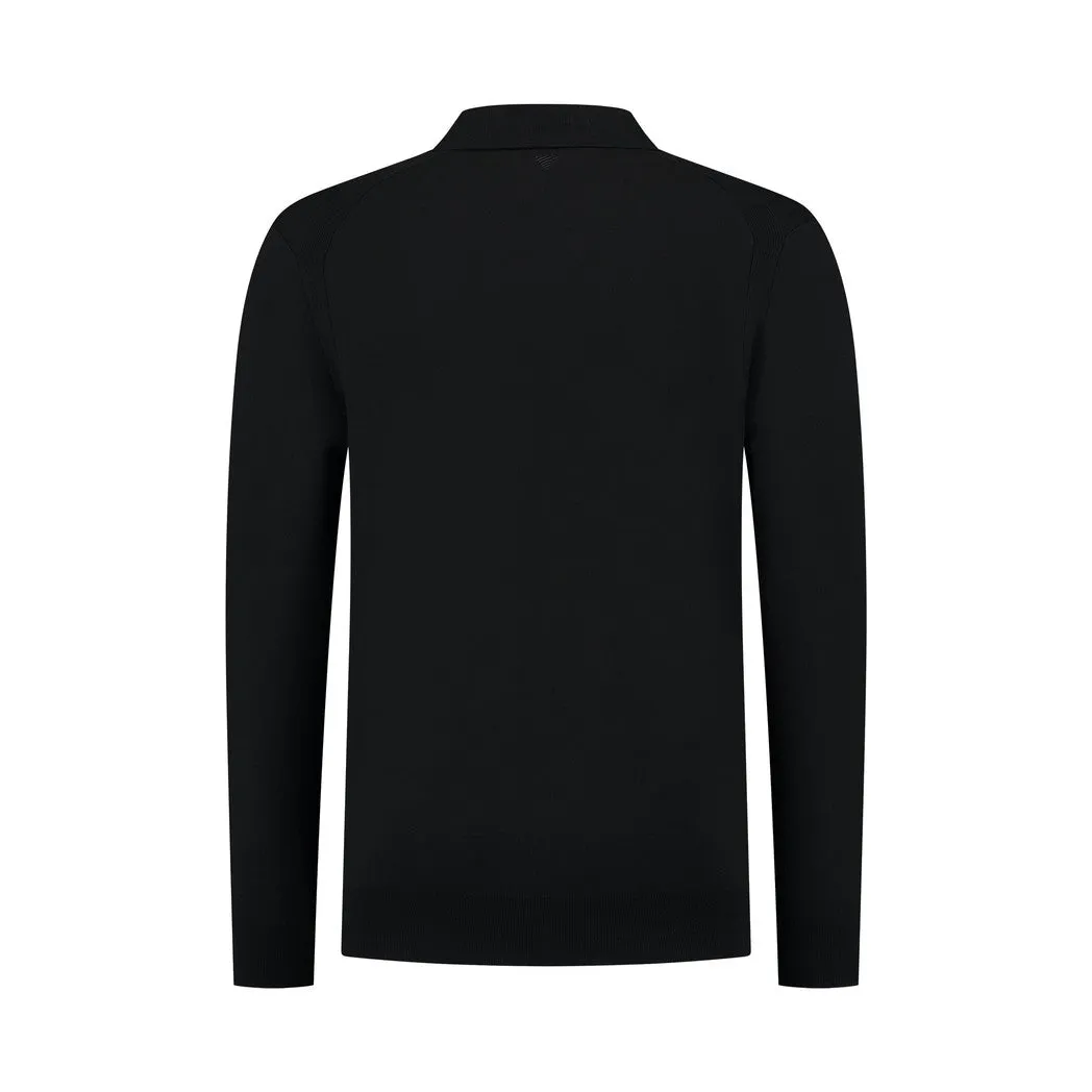 Buttonless Polo Knitwear Black