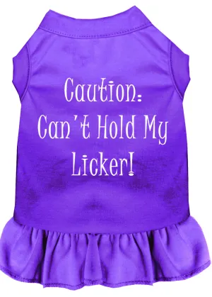 Can't Hold My Licker Screen Print Dress Purple Sm