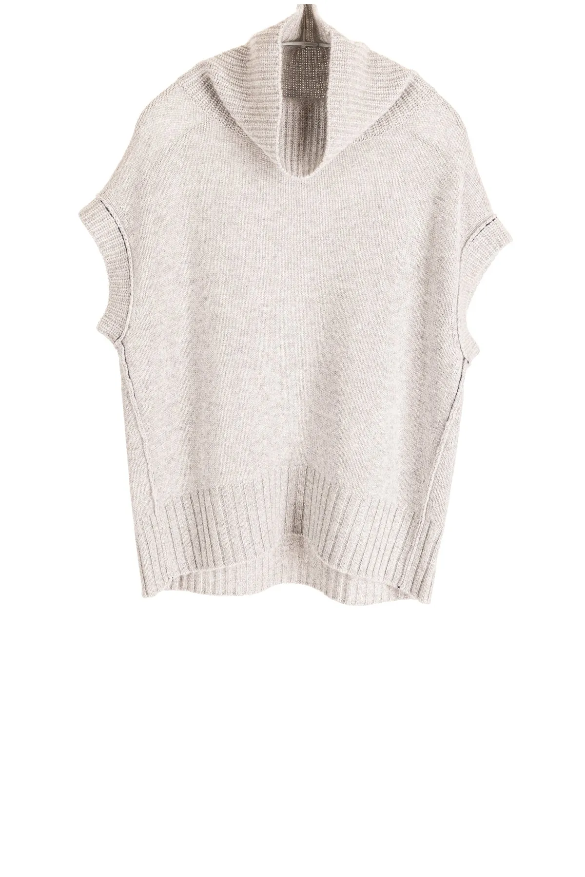 Cashmere Mock Pullover - Lt. Heather Grey