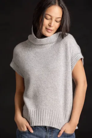 Cashmere Mock Pullover - Lt. Heather Grey