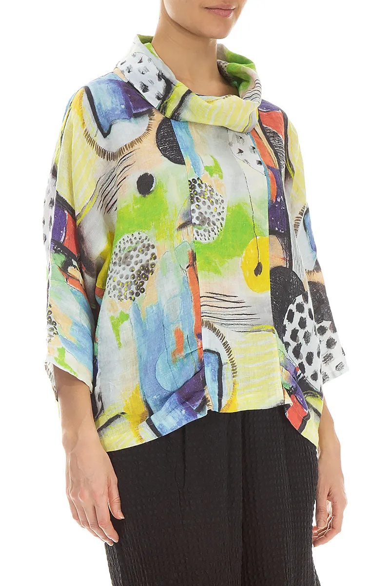 Cowl Neck Artmaze Linen Blouse