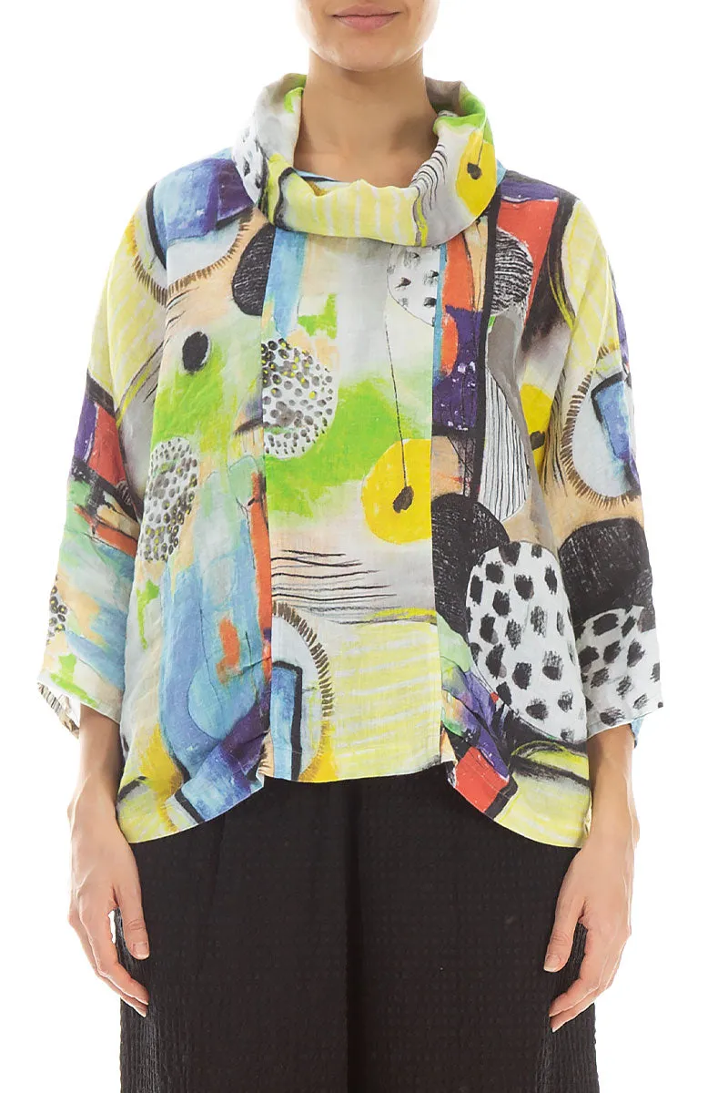 Cowl Neck Artmaze Linen Blouse