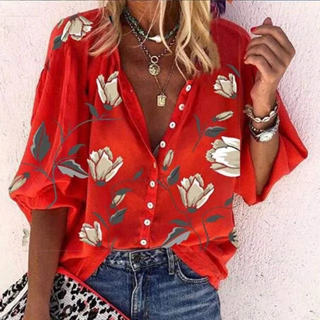 Emma | Airy Floral Print Blouse