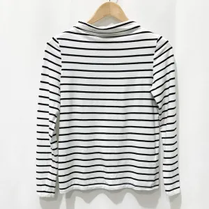 Esprit White & Black Striped Long Sleeve Organic Cotton Top XS