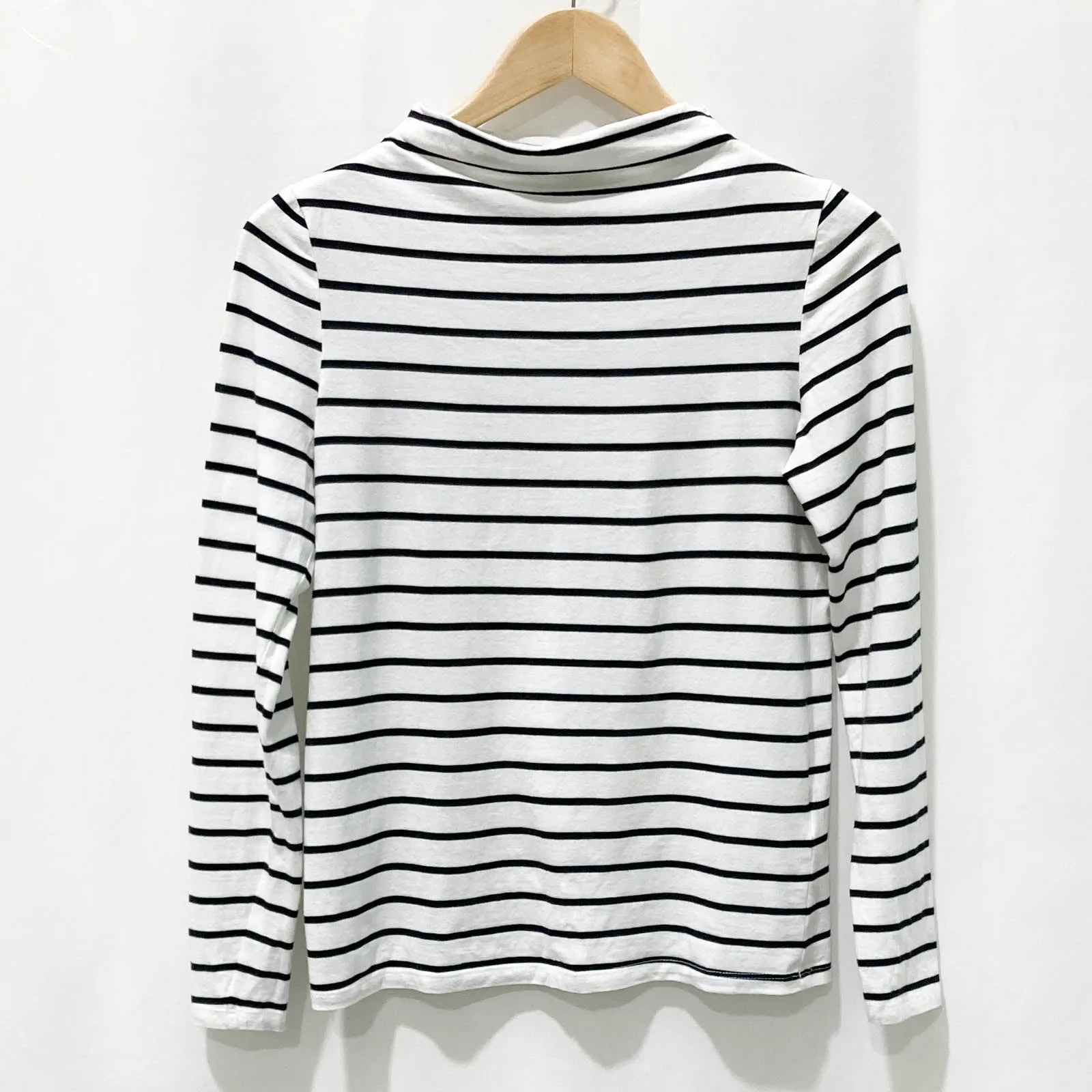 Esprit White & Black Striped Long Sleeve Organic Cotton Top XS