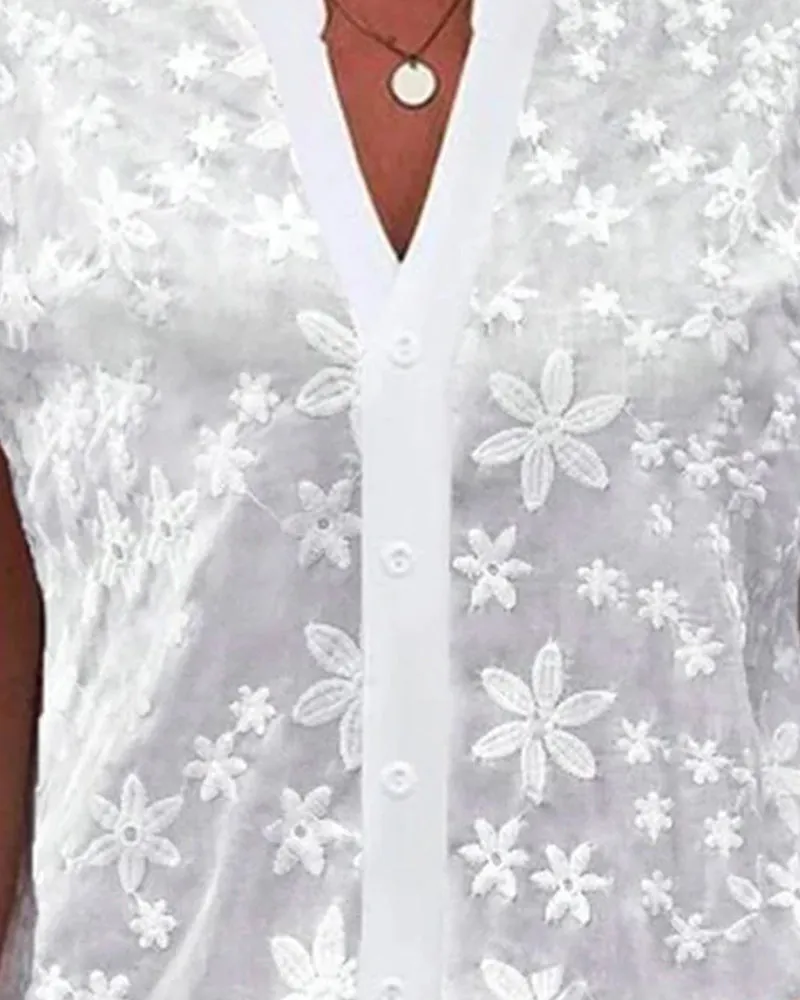 Fashion Canberra I Rita Blouse with short sleeves and V-neck