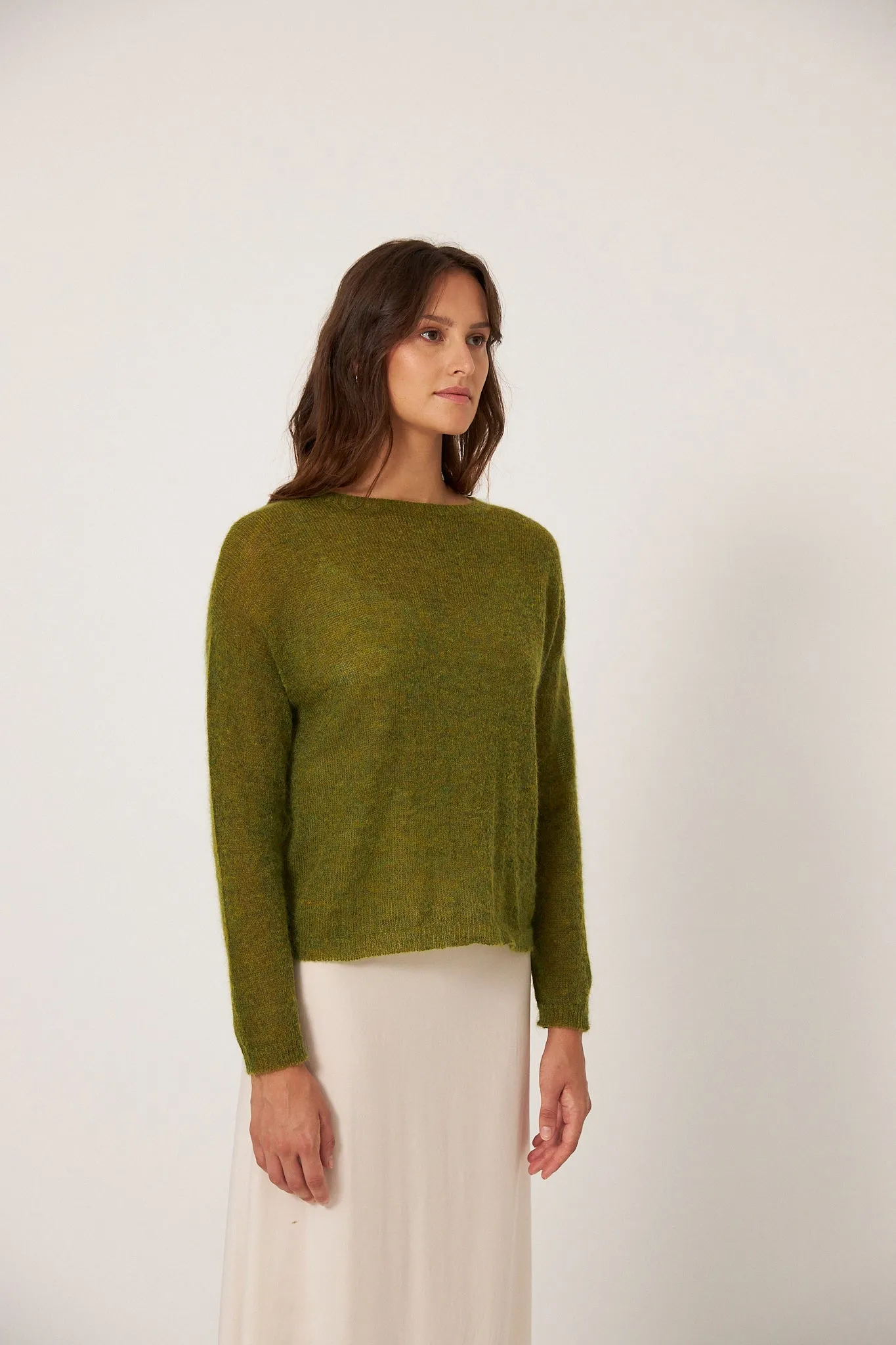 Francie Feather Knit Peridot Green