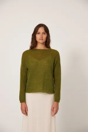 Francie Feather Knit Peridot Green