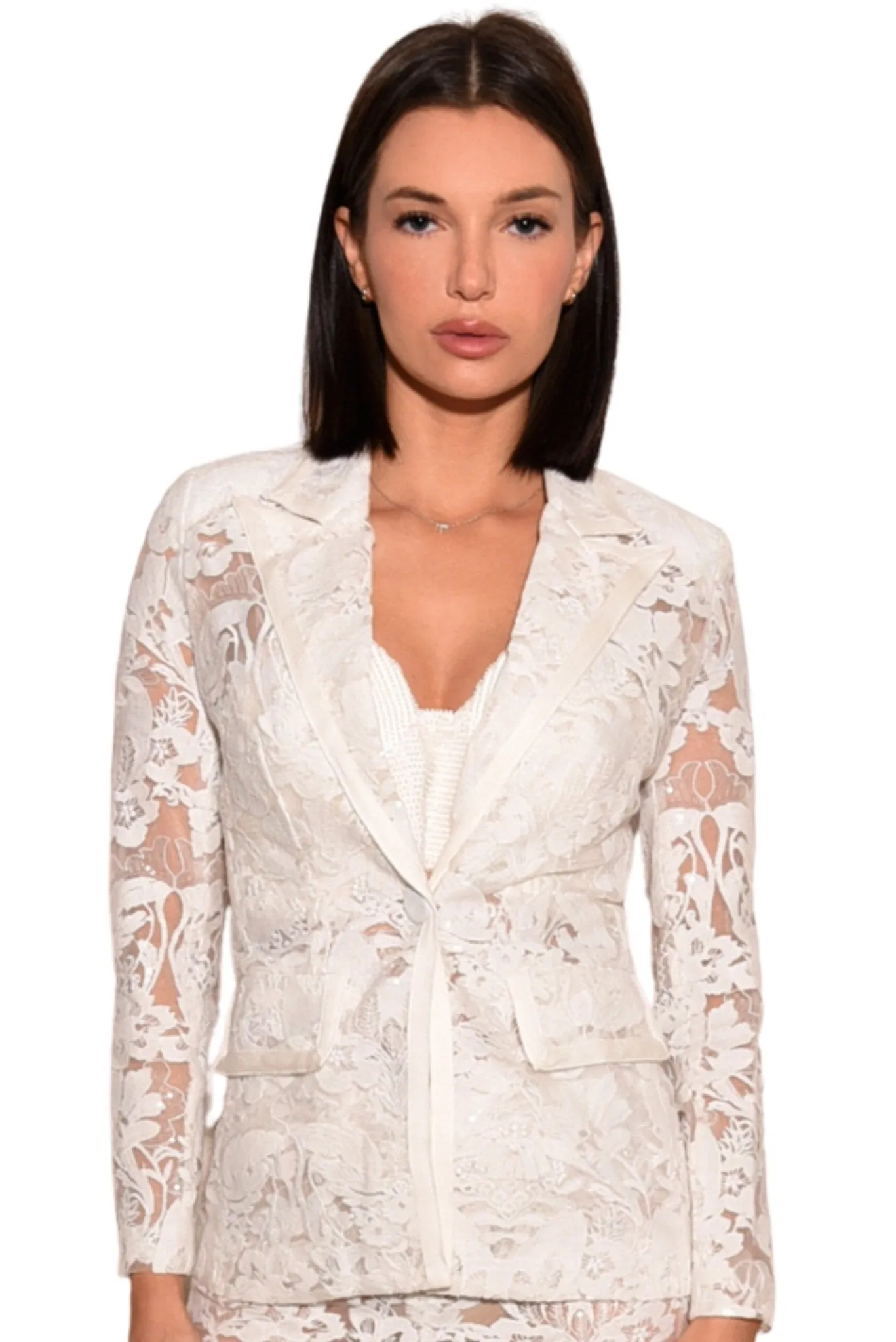 Heidi Lace Floral Pant White Timeless Elegance