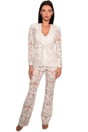 Heidi Lace Floral Pant White Timeless Elegance