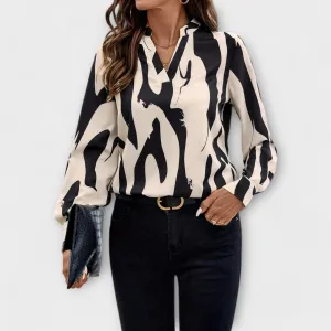 Hiba Elegant Blouse with Graphic Pattern