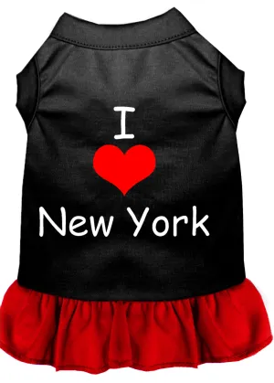I Heart New York Screen Print Dress Black With Red Xxl