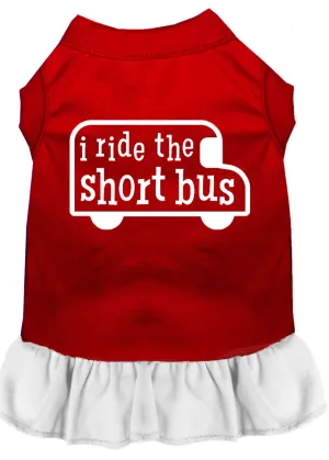 I Ride The Short Bus Screen Print Dress Red With White Xxl