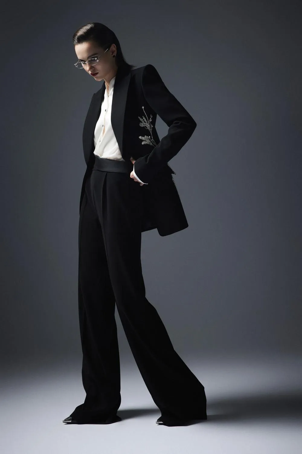 Kenya Straight Draped Crepe Floor Length Pants