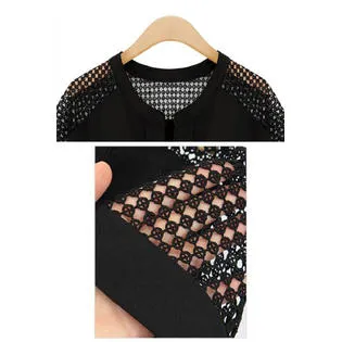 Ketty More Women Loose Lace Decorated Sleeves Shirt-KMWSB817