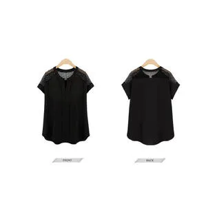 Ketty More Women Loose Lace Decorated Sleeves Shirt-KMWSB817