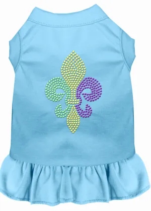 Mardi Gras Fleur De Lis Rhinestone Dress Baby Blue Xxl