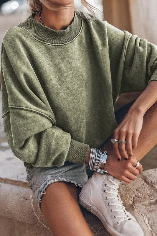 Mineral Washed Acid dye Sweatshirt Pullover