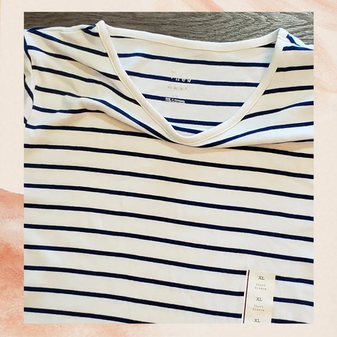 Navy Striped Short Sleeve Tee XL