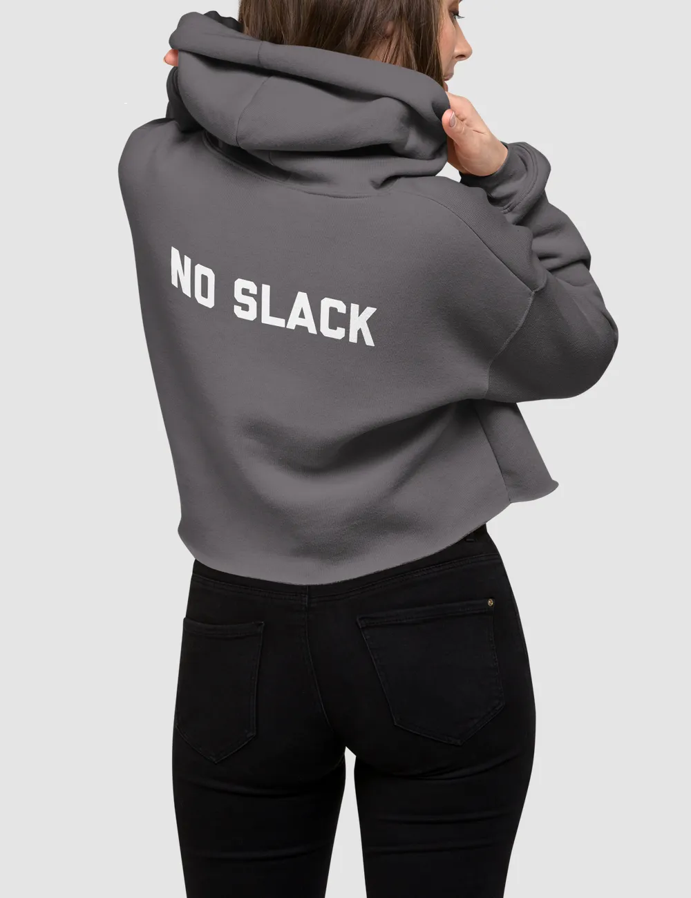 No Slack | Back Print Crop Hoodie