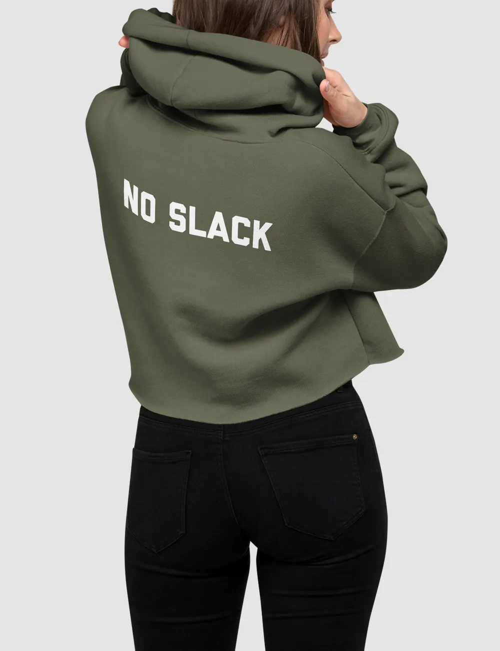 No Slack | Back Print Crop Hoodie