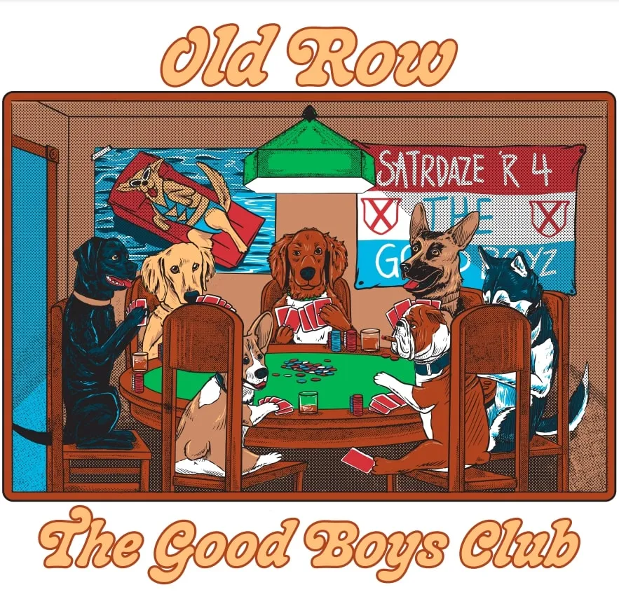 Old Row The Poker Dogs Pocket Tee in Blue