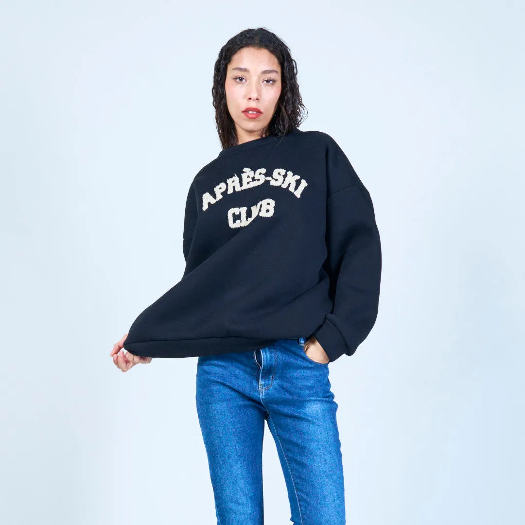 Oversized après-ski embroidered sweatshirt wholesale
