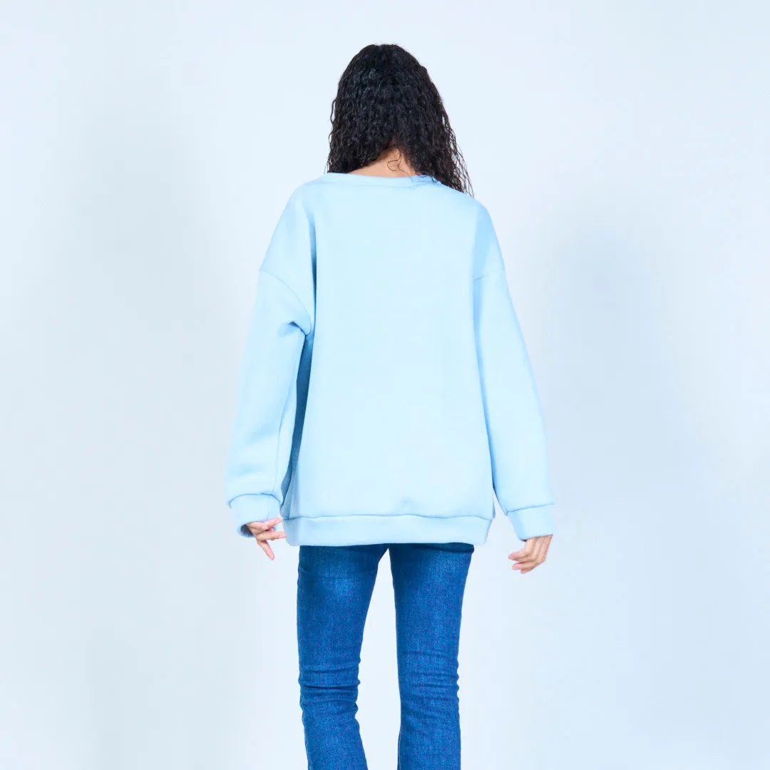 Oversized après-ski embroidered sweatshirt wholesale