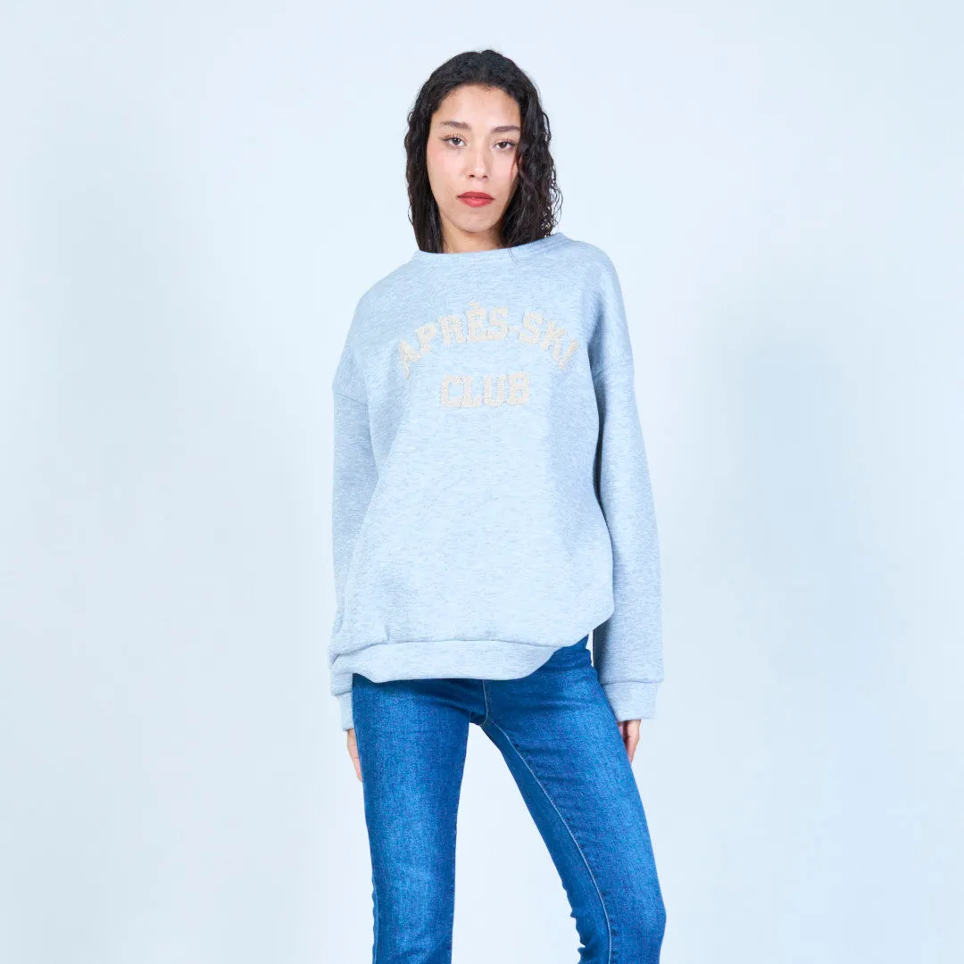 Oversized après-ski embroidered sweatshirt wholesale