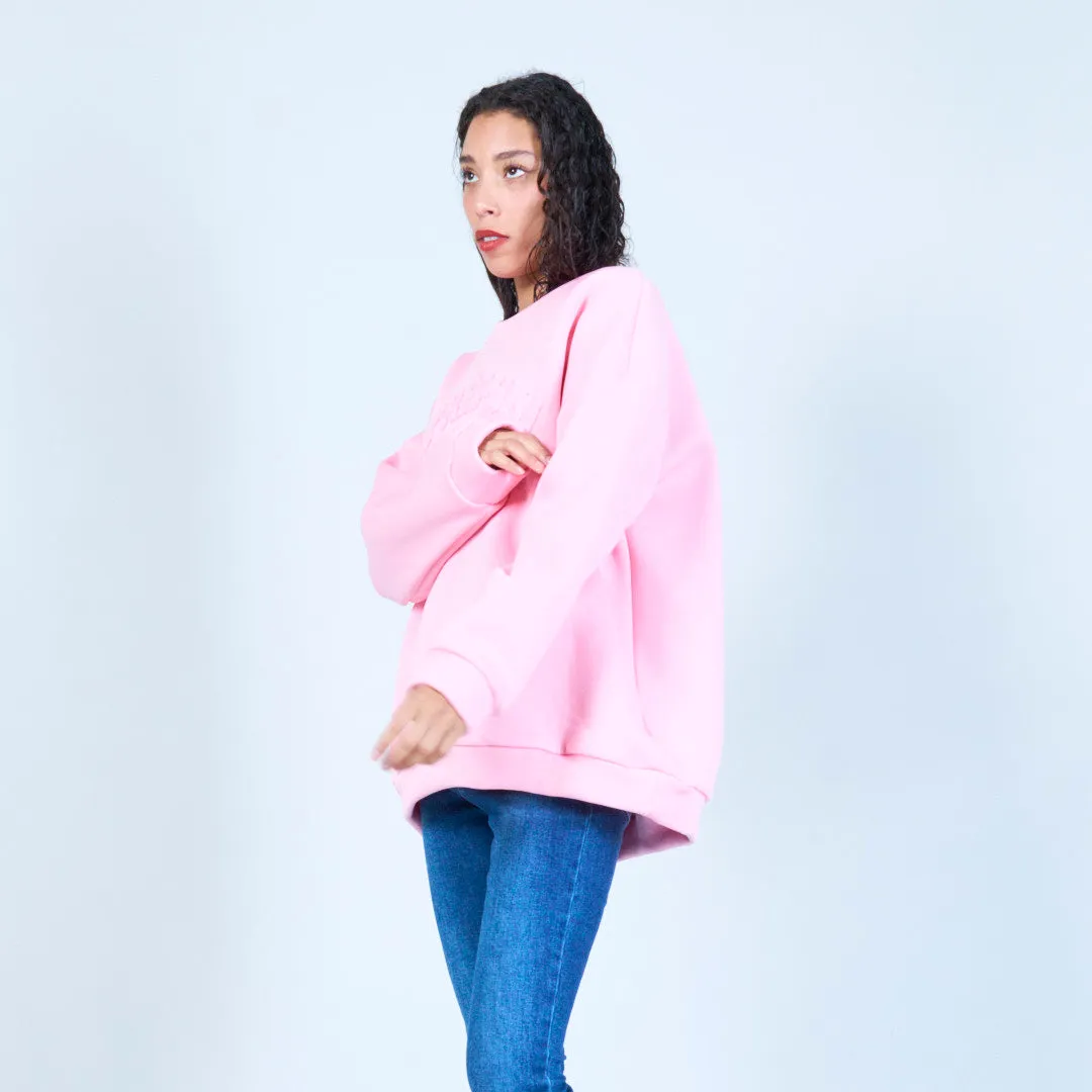Oversized après-ski embroidered sweatshirt wholesale