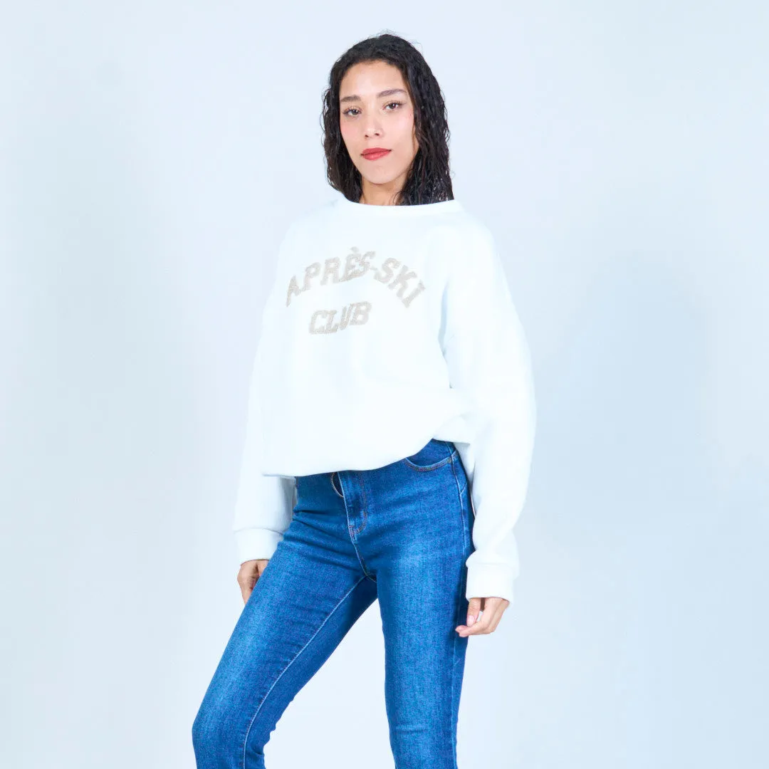Oversized après-ski embroidered sweatshirt wholesale