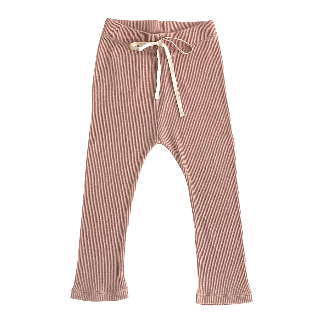 Pants Rib Pale Pink