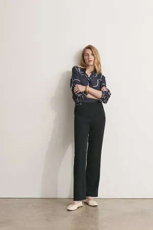 PINORSET ELASTICATED BACK STRAIGHT TROUSERS