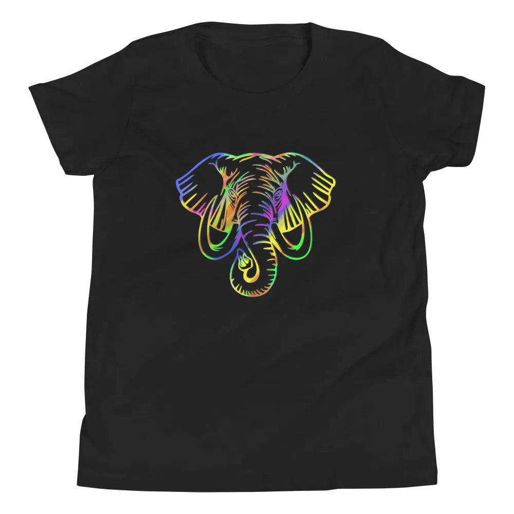 RAINBOW ELEPHANT HEAD YOUTH T-SHIRT