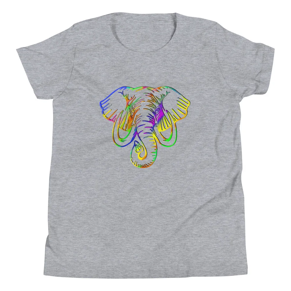 RAINBOW ELEPHANT HEAD YOUTH T-SHIRT
