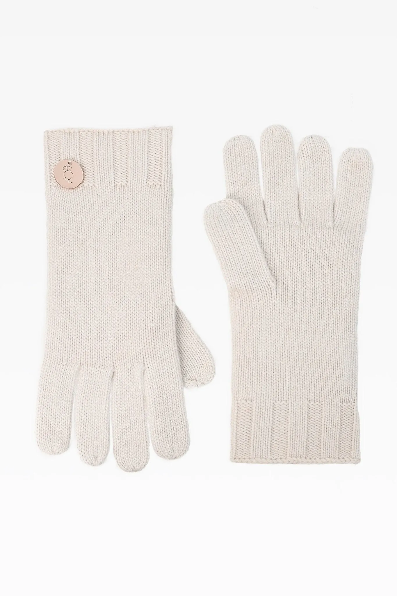 Rebecca Plain Gloves in Fog: Cashmere & Wool Blend