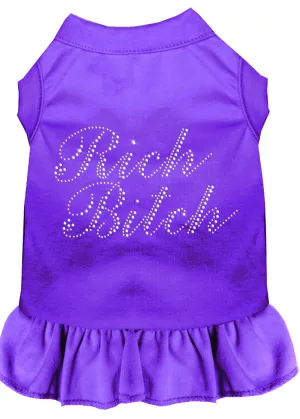 Rhinestone Rich Bitch Dress Purple 4x