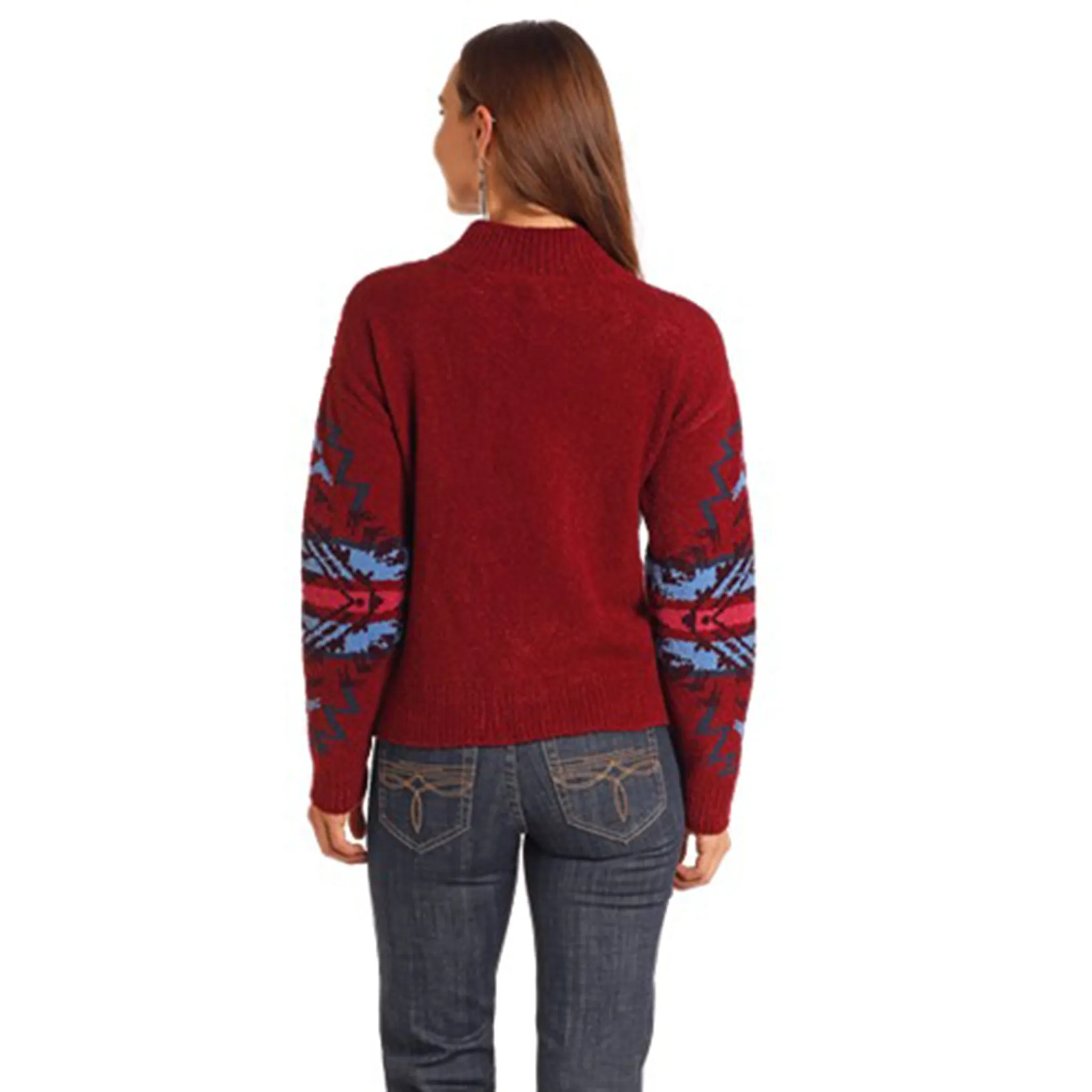 Rock & Roll Women's Dark Red Southwest Sweater