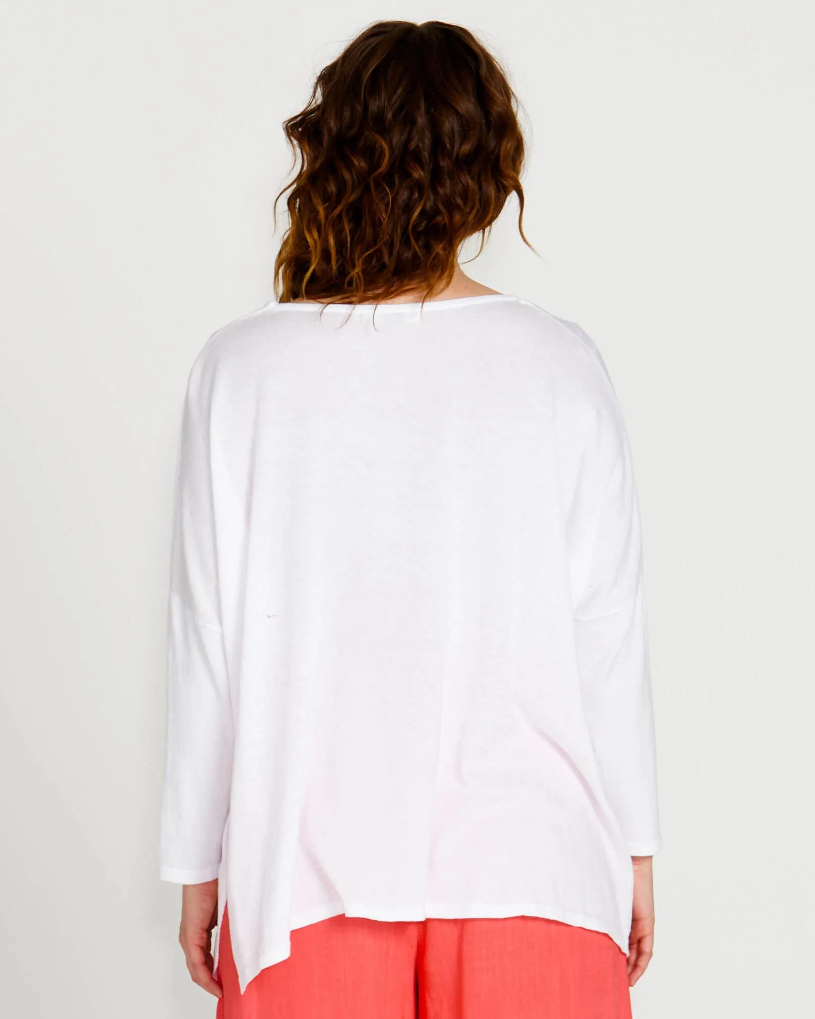 Shiv Oversized Cotton Lightweight Batwing Knit - White