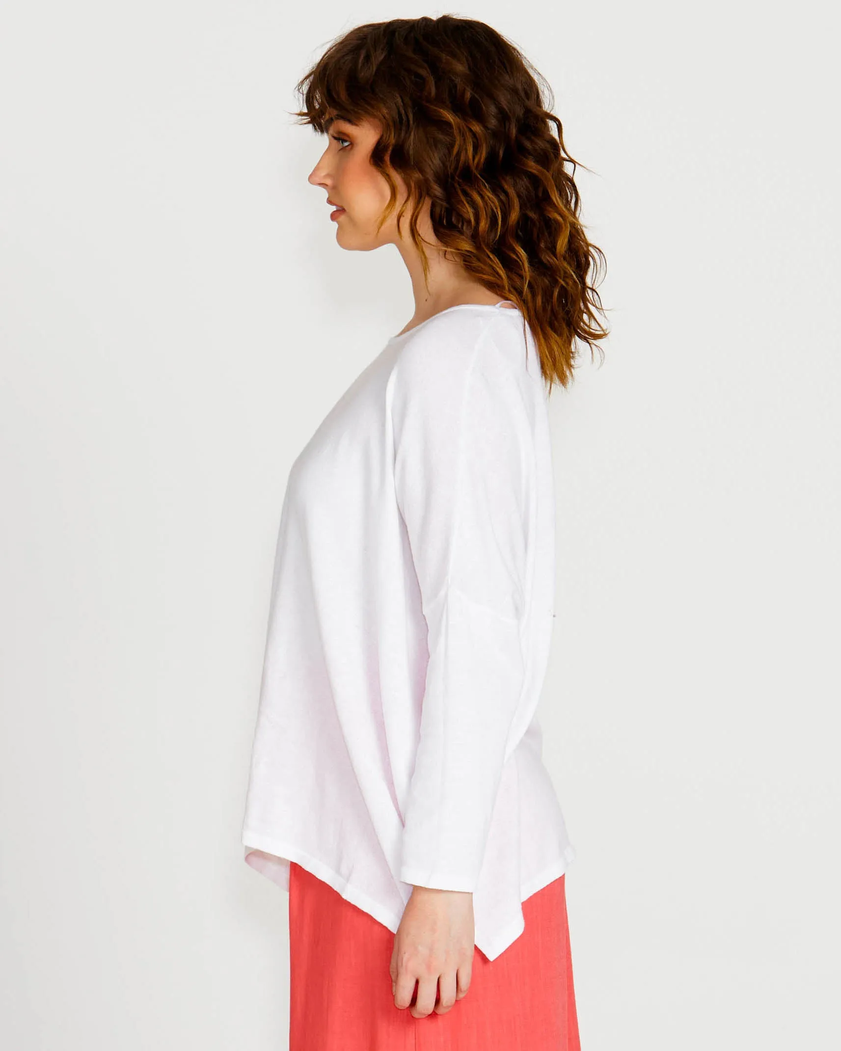 Shiv Oversized Cotton Lightweight Batwing Knit - White