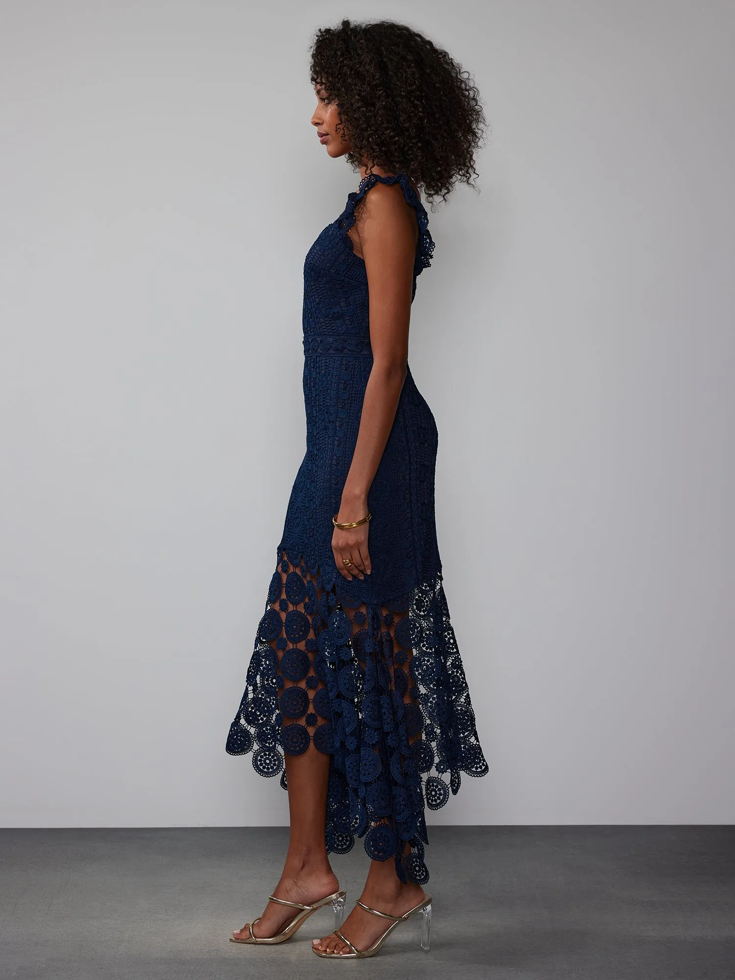 Sleeveless Medallion Lace Dress